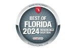 Best of Florida 2024 Honorable Mention award badge. The circular badge has a metallic border and reads "BEST OF FLORIDA 2024 HONORABLE MENTION" with a small red graphic of the state of Florida at the top.