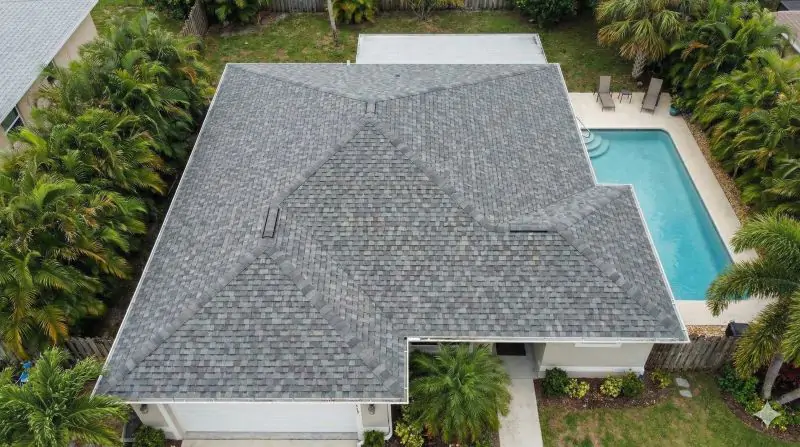 New shingle roof in a residential Florida home.