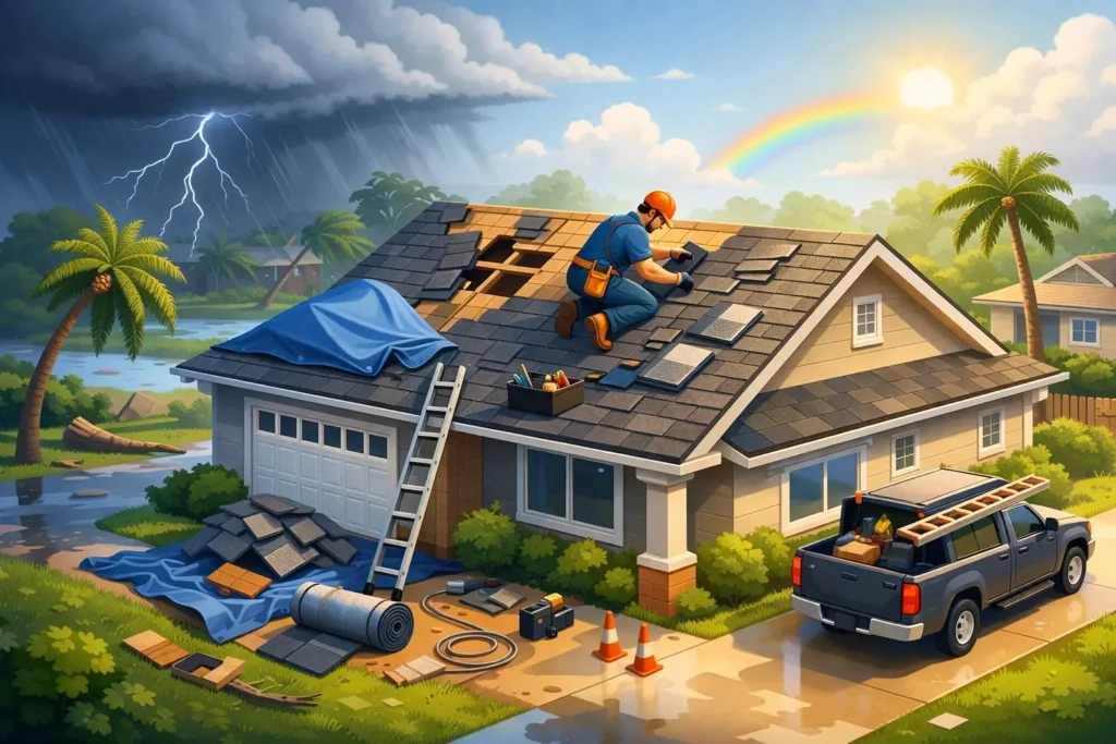 Roof Repair After Storm Damage in Florida