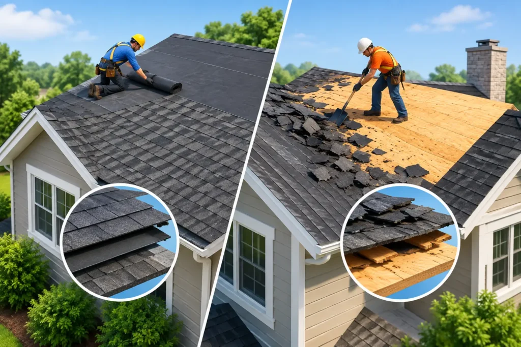 Roof Overlay Versus Tearoff: Which Holds Up?